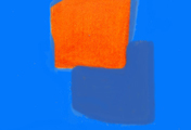 Painting ORANGE BLUE, artist LARA KRAFT, www.young-art-gallery.com